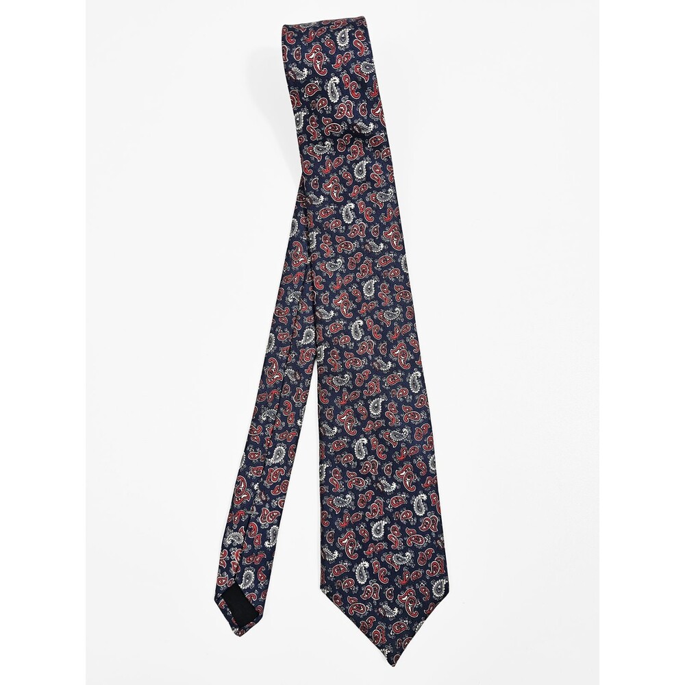 Duxbury Ltd Vintage Red White Blue Paisley XL 63 Inches Silk Tie 80s 90s Preppy